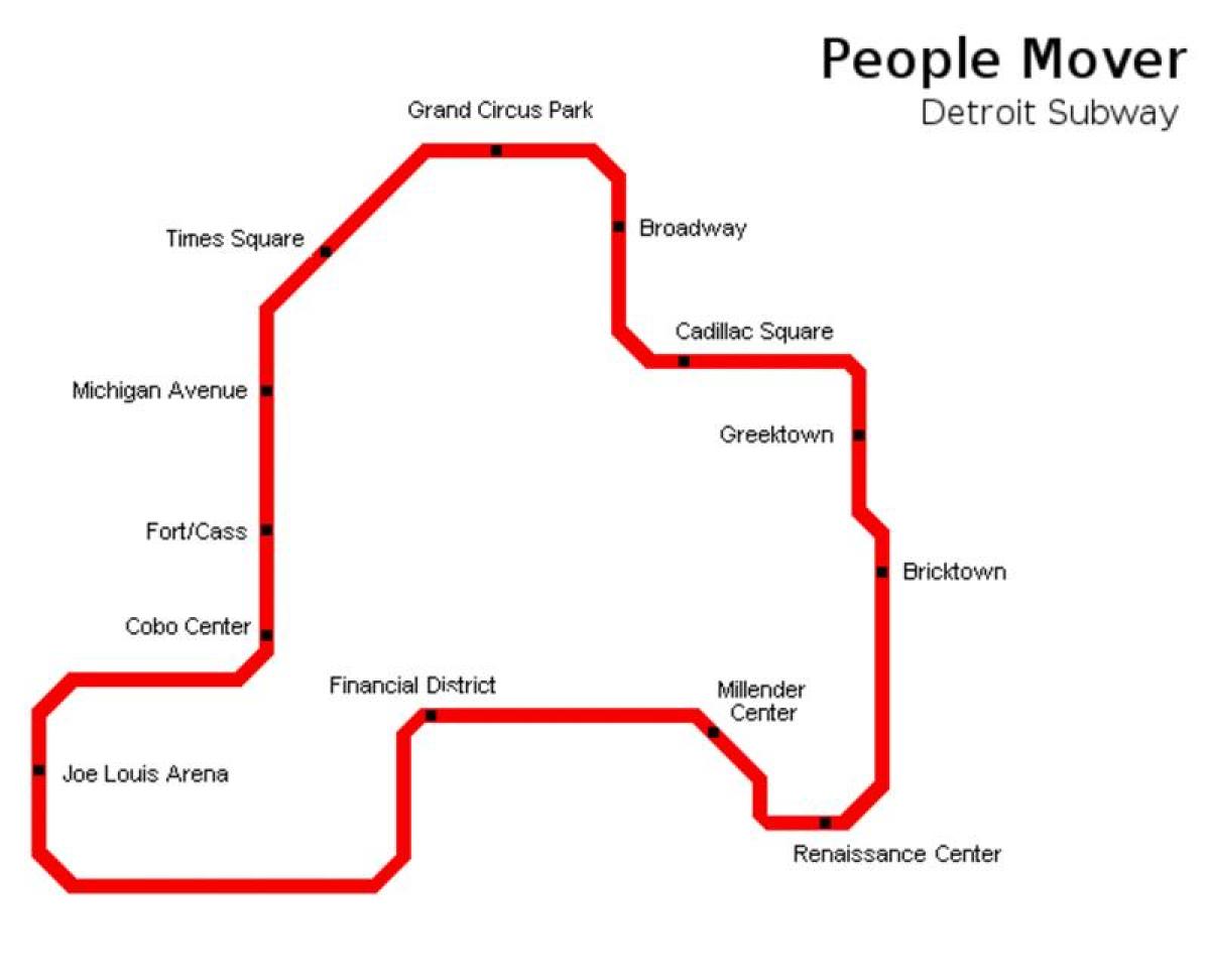 Карта станций метро Детройта