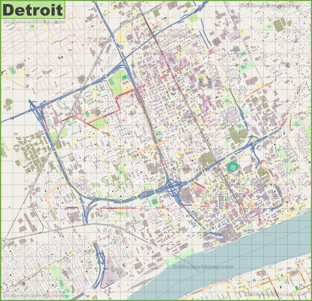 Карта улиц Детройта